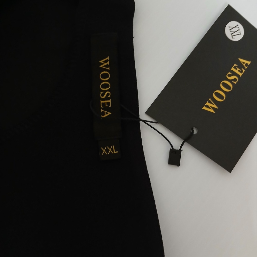 WOOSEA Women Black V Neck Sleeveless Slit Ruched Evening Gown Dress XXL NEW - Picture 6 of 7